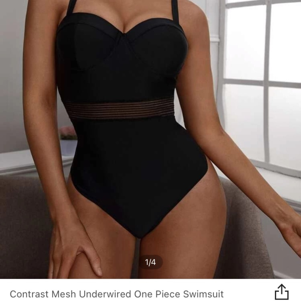 SHEIN mesh one piece swimsuit small